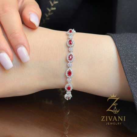 دستبند نقره زنانه طرح فلاور zi-b105