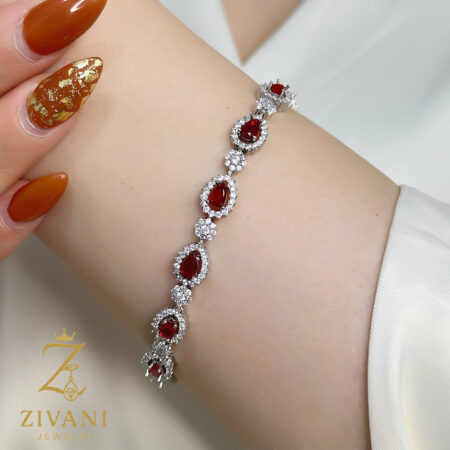 دستبند نقره زنانه فلاور و اشک