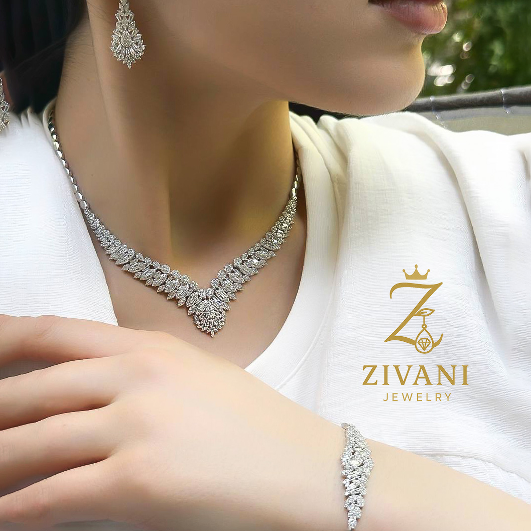 سرویس نقره زنانه نگین دار