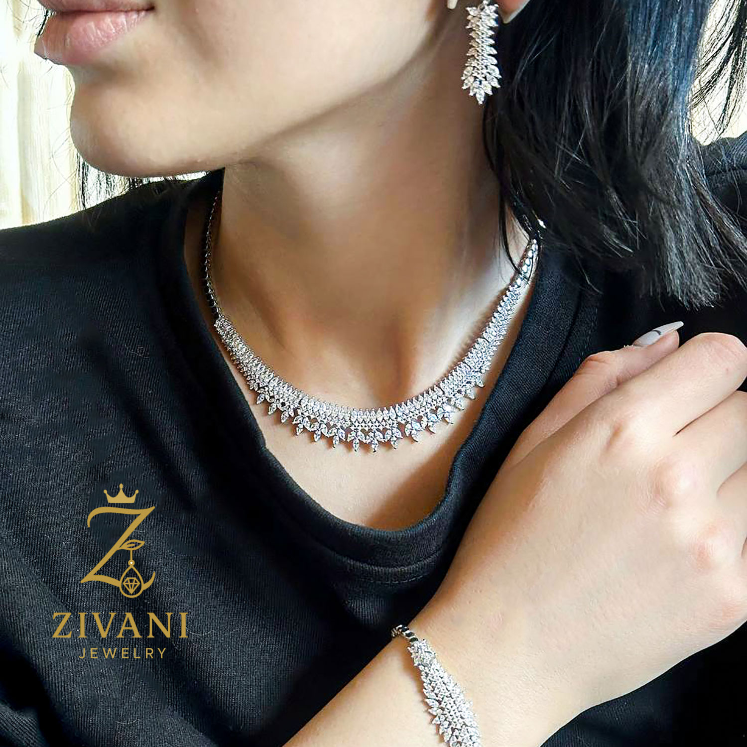 سرویس نقره زنانه نگین مارکیز