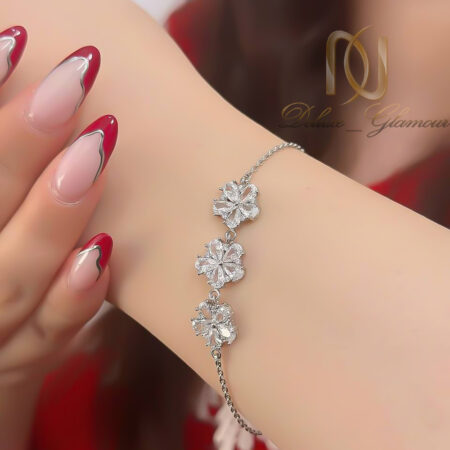 دستبند نقره زنانه آسانسوری طرح فلاور zi-b103