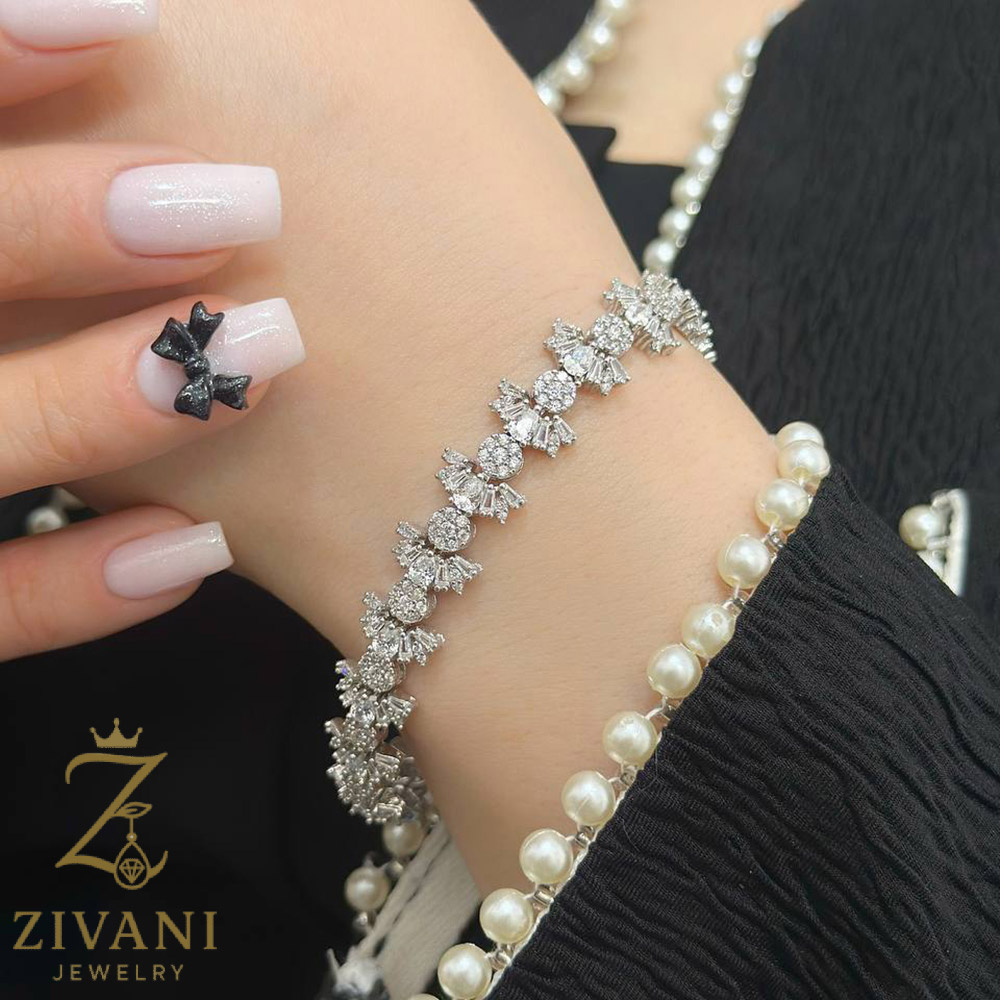 دستبند نقره زنانه طرح فلاور