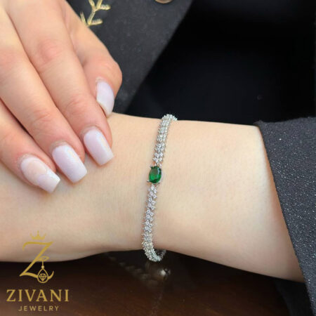 دستبند نقره زنانه با نگین