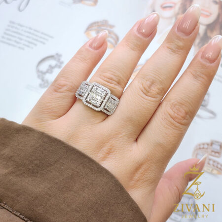 انگشتر نقره زنانه امرالدکات سه تایی