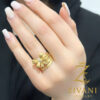 انگشتر نقره پاپیون رنگ طلایی