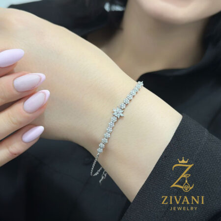دستبند نقره زنانه فلاور زنجیری