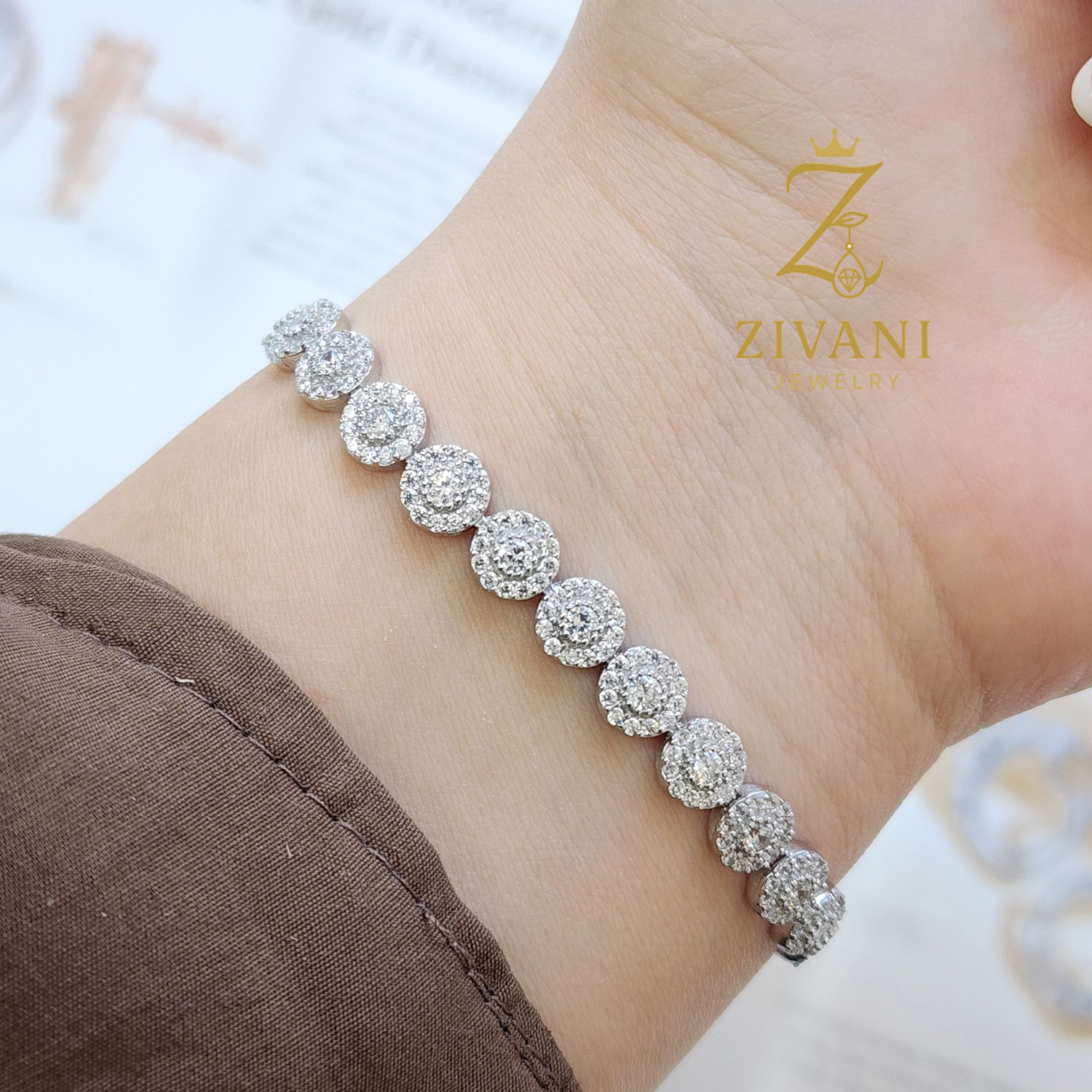 دستبند نقره زنانه فلاور بند ساعتی zi-b-13