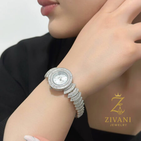 ساعت نقره زنانه صفحه گرد