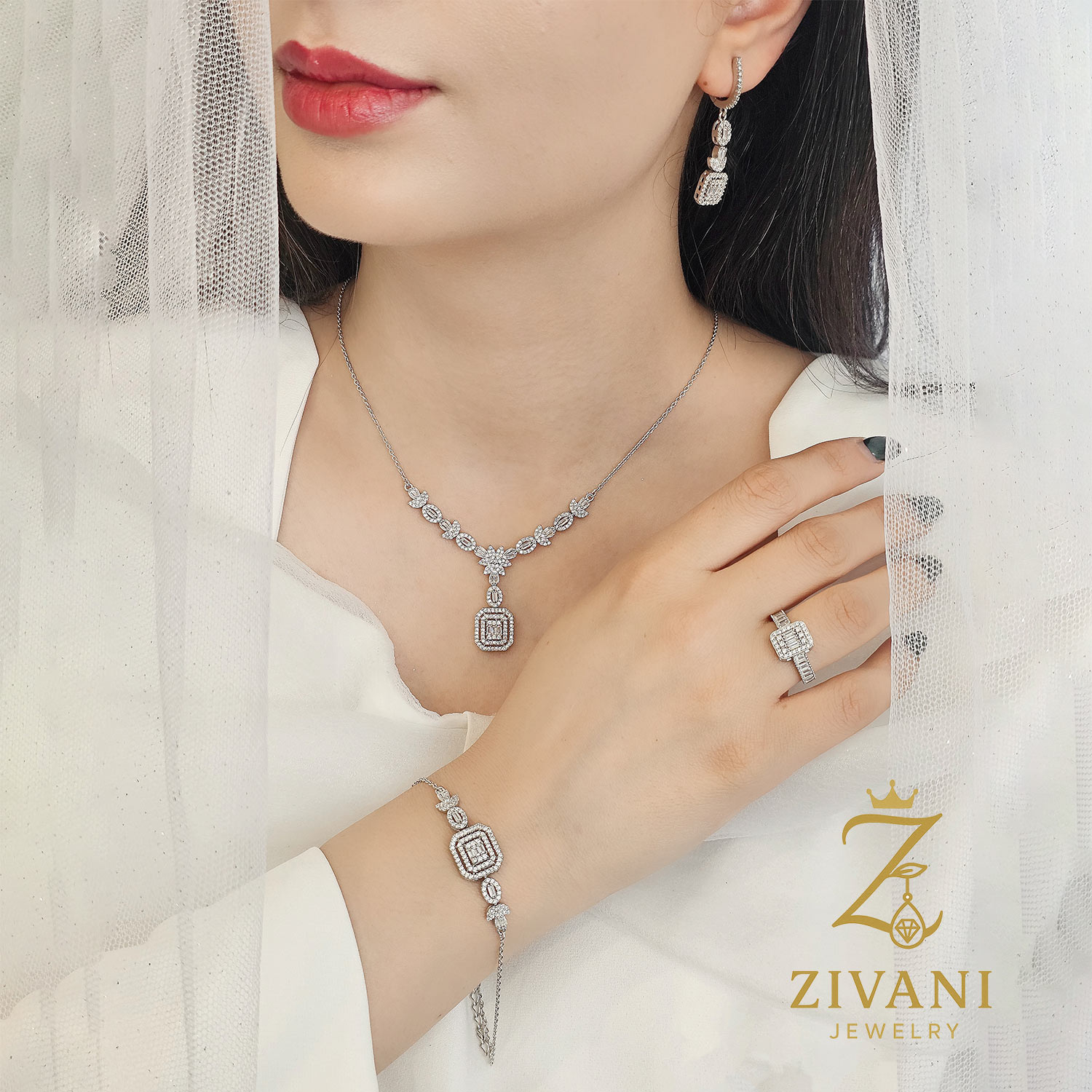 سرویس نقره زنانه امرالدکات