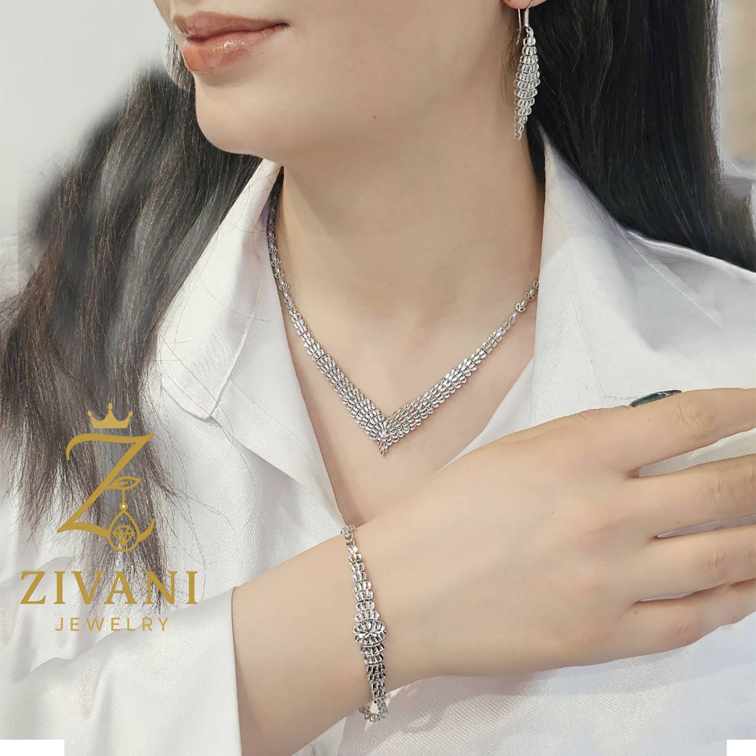 سرویس نقره زنانه بدون نگین