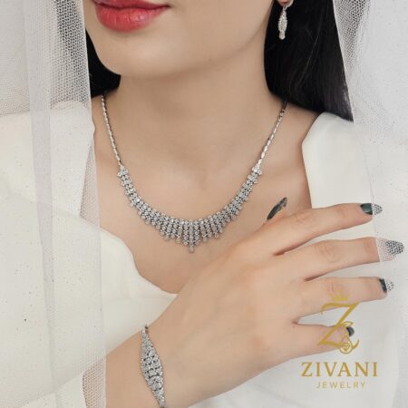 سرویس نقره زنانه نگین دار