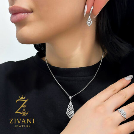 نیم ست نقره زنانه نگین دار