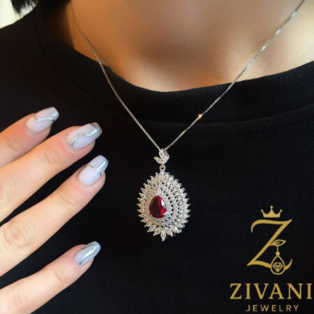 گردنبند نقره زنانه جواهری اشک