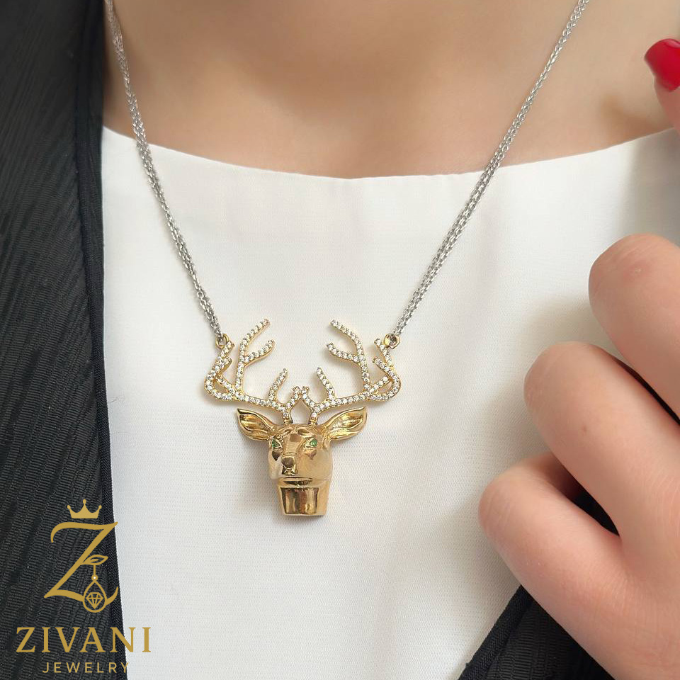 گردنبند نقره زنانه گوزن آلبرتا