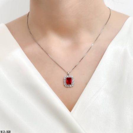 آویز زنانه نگین دار خاص zi-ne-14 نگین قرمز