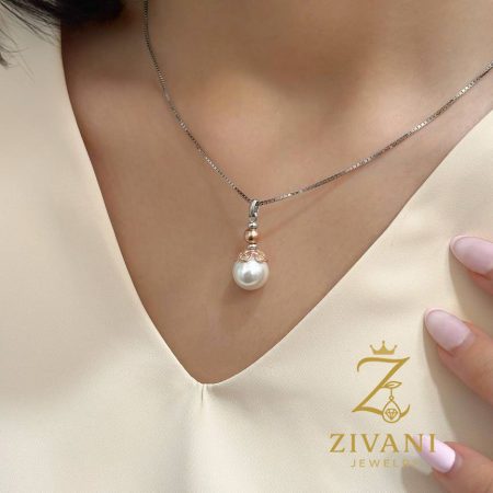 گردنبند مروارید نقره ظریف دخترانه آویزی zi-ne-15
