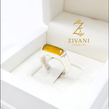 انگشتر نقره مردانه دست ساز در با سنگ شرف الشمس