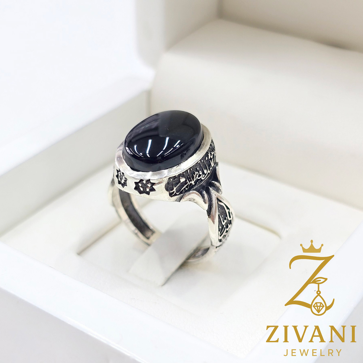 انگشتر نقره مردانه دستساز اونیکس