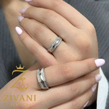 حلقه ست طرح لوزی نگین دار