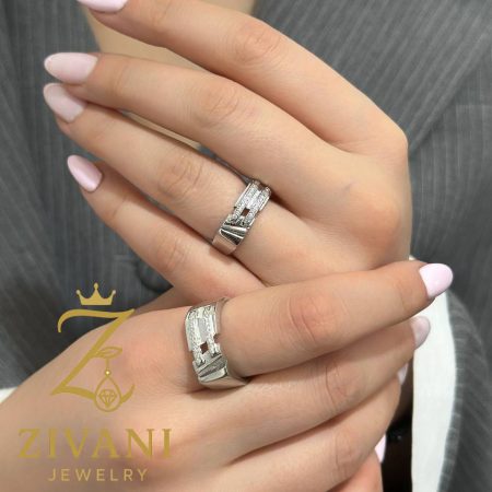 حلقه ست نقره نگیندار