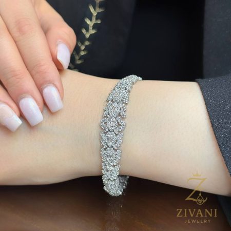 دستبند نقره زنانه مجلسی خاص نقره عیار 925 zi-b-37