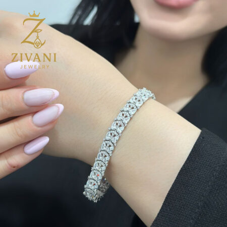 دستبند نقره زنانه مجلسی zi-b26