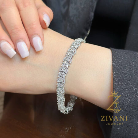 دستبند نقره زنانه مجلسی zi-b-33