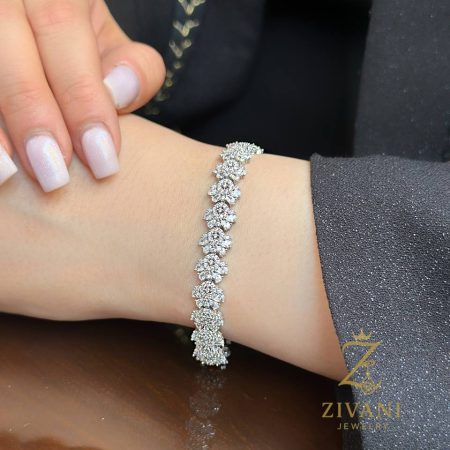 دستبند مجلسی بند ساعتی نقره عیار 925 zi-b-35