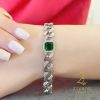 دستبند نقره زنانه کارتیه zi-b-42 نگین سبز