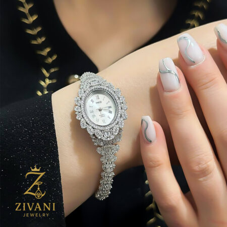 ساعت نقره زنانه H&D بیضی