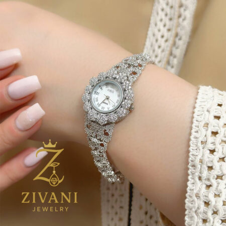 ساعت نقره زنانه صفحه فلاور