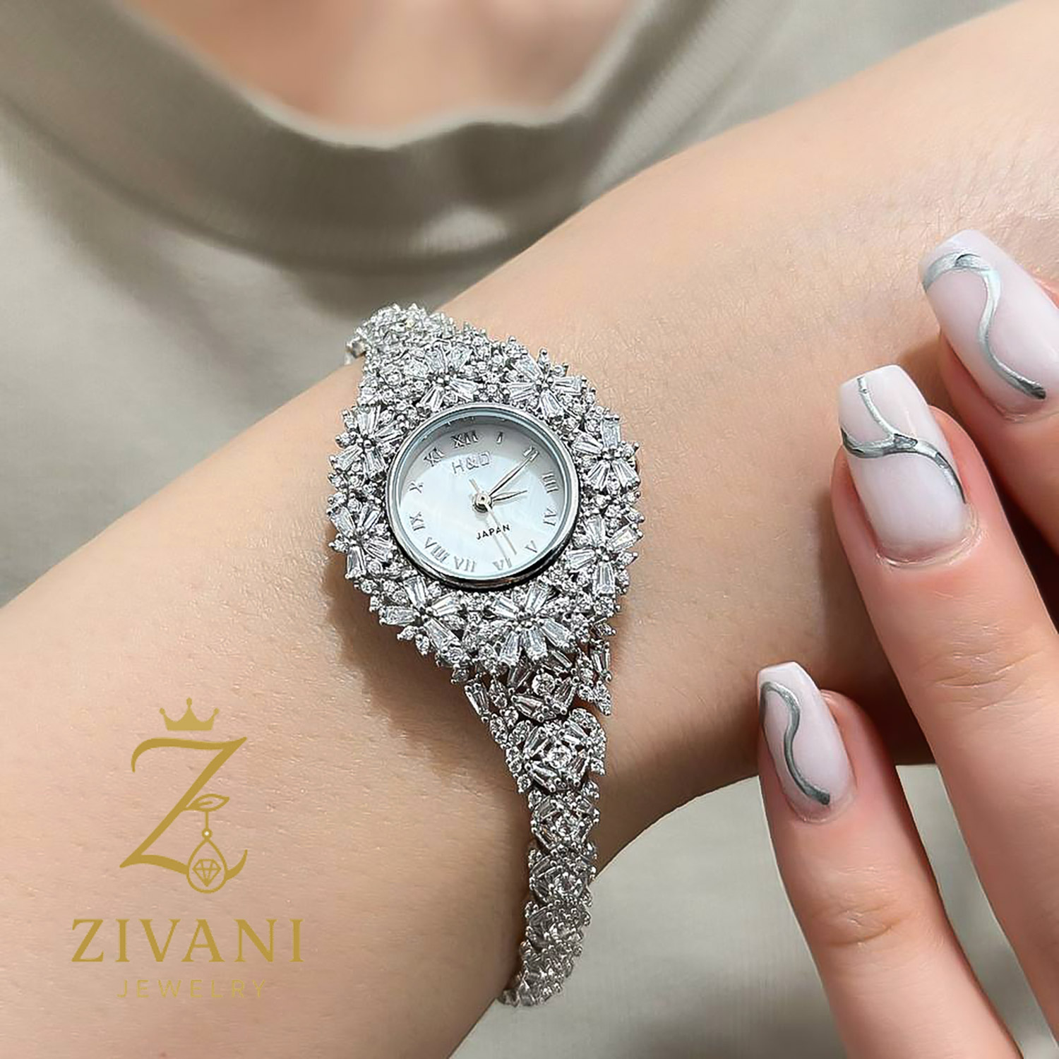 ساعت نقره زنانه صفحه گرد