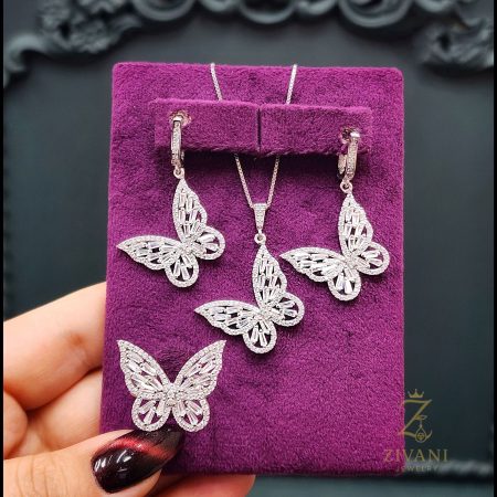 ست نقره زنانه پروانه zi-s-55