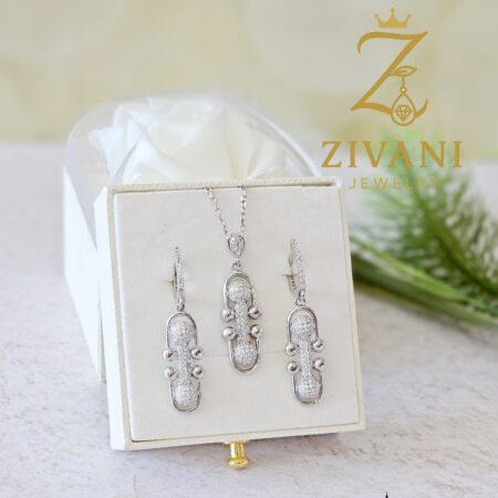 ست گوشواره و گردنبند نقره تیفانی