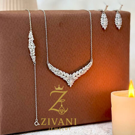 سرویس نقره زنانه مدل برگ و گل