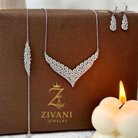 سرویس نقره زنانه طرح برگ