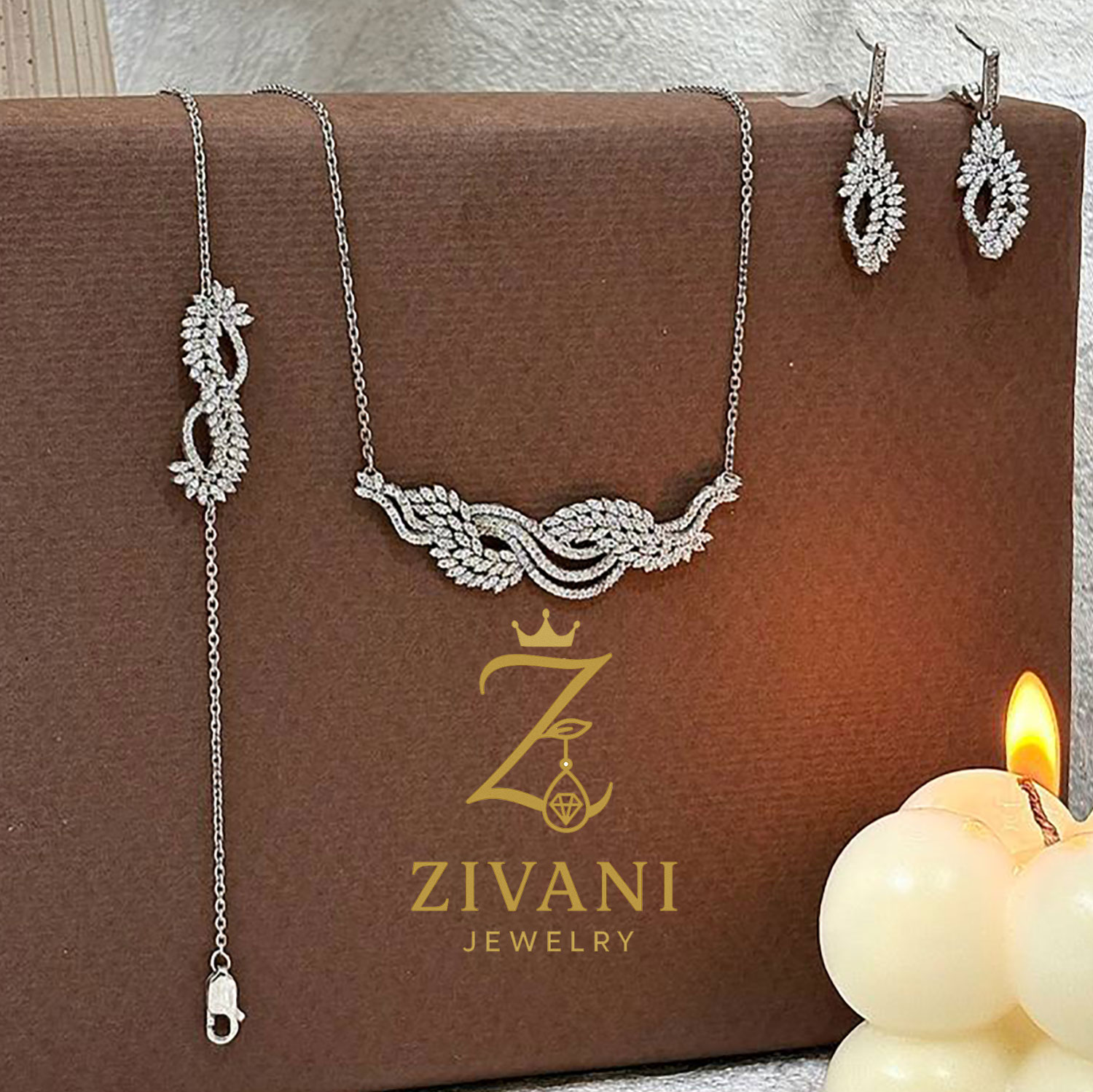 سرویس نقره زنانه طرح موج