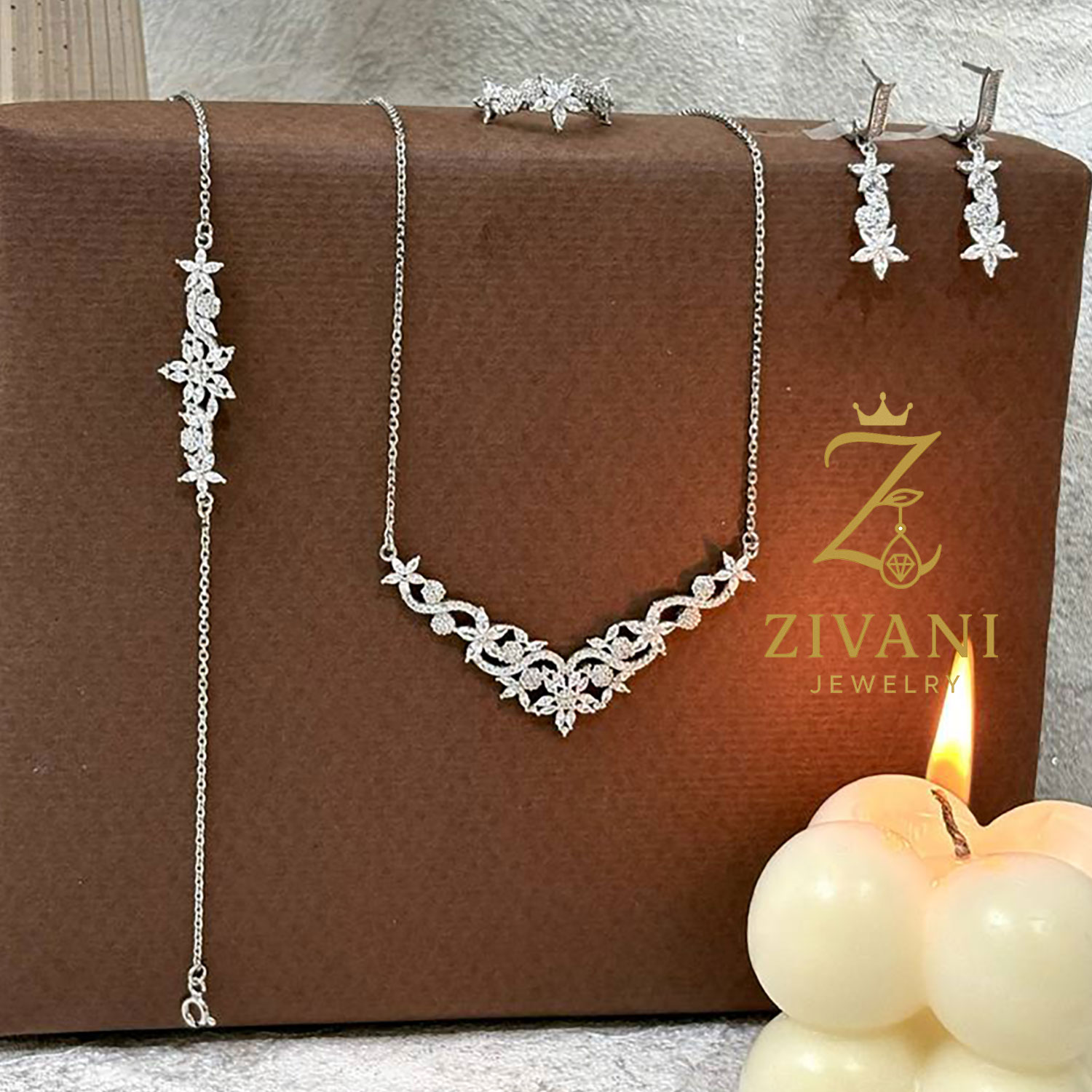 سرویس نقره زنانه مدل ستاره