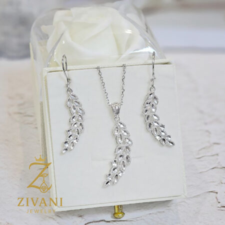 نیم ست نقره تراش طرح خوشه