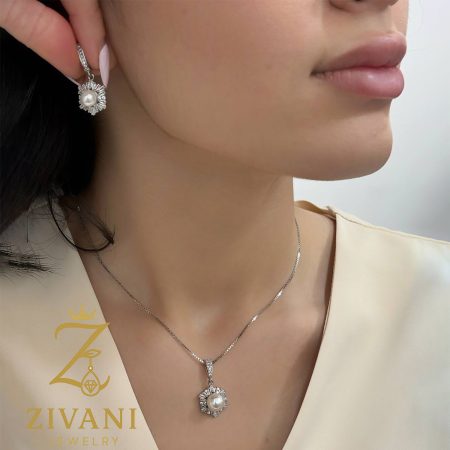 نیم ست نقره زنانه مروارید اصل