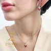 نیم ست نقره زنانه نگین قرمز