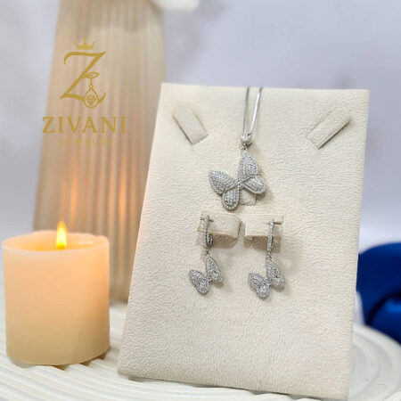 نیم ست نقره زنانه پروانه