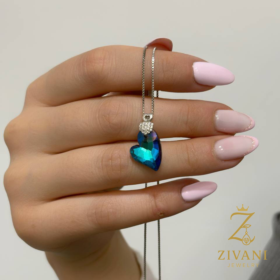 گردنبند نقره زنانه قلب سواروسکی