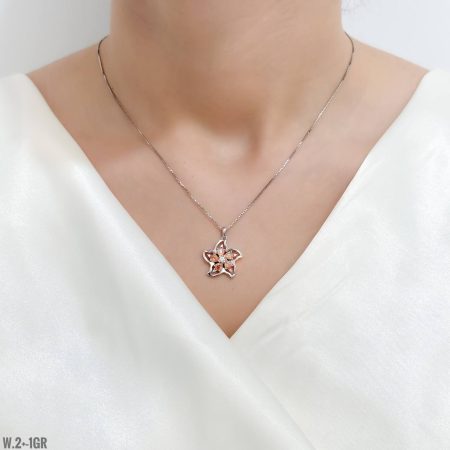 گردنبند نقره فلاور گل نارنجی