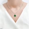 گردنبند نقره گل zi-ne-13 سبز