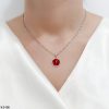 گردنبند نقره گل zi-ne-13 قرمز