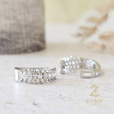 گوشواره نقره مجلسی روگوشی