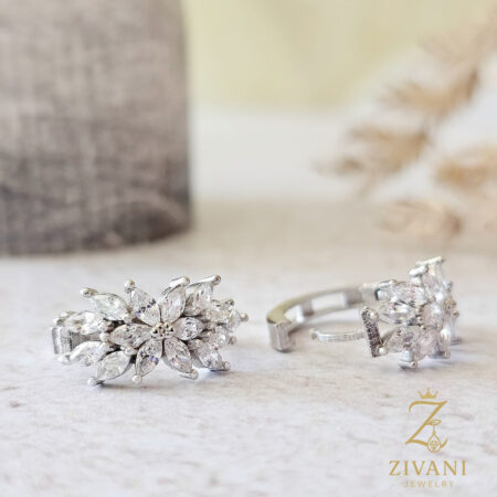 گوشواره نقره مجلسی طرح گل