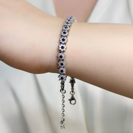 دستبند نقره فلاور خاص zi-b-53 بلندی