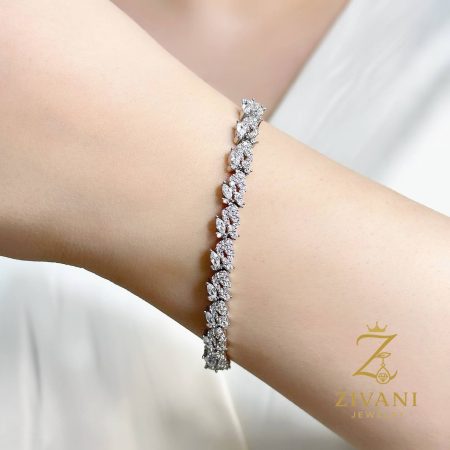 دستبند نقره زنانه مجلسی zi-b-54